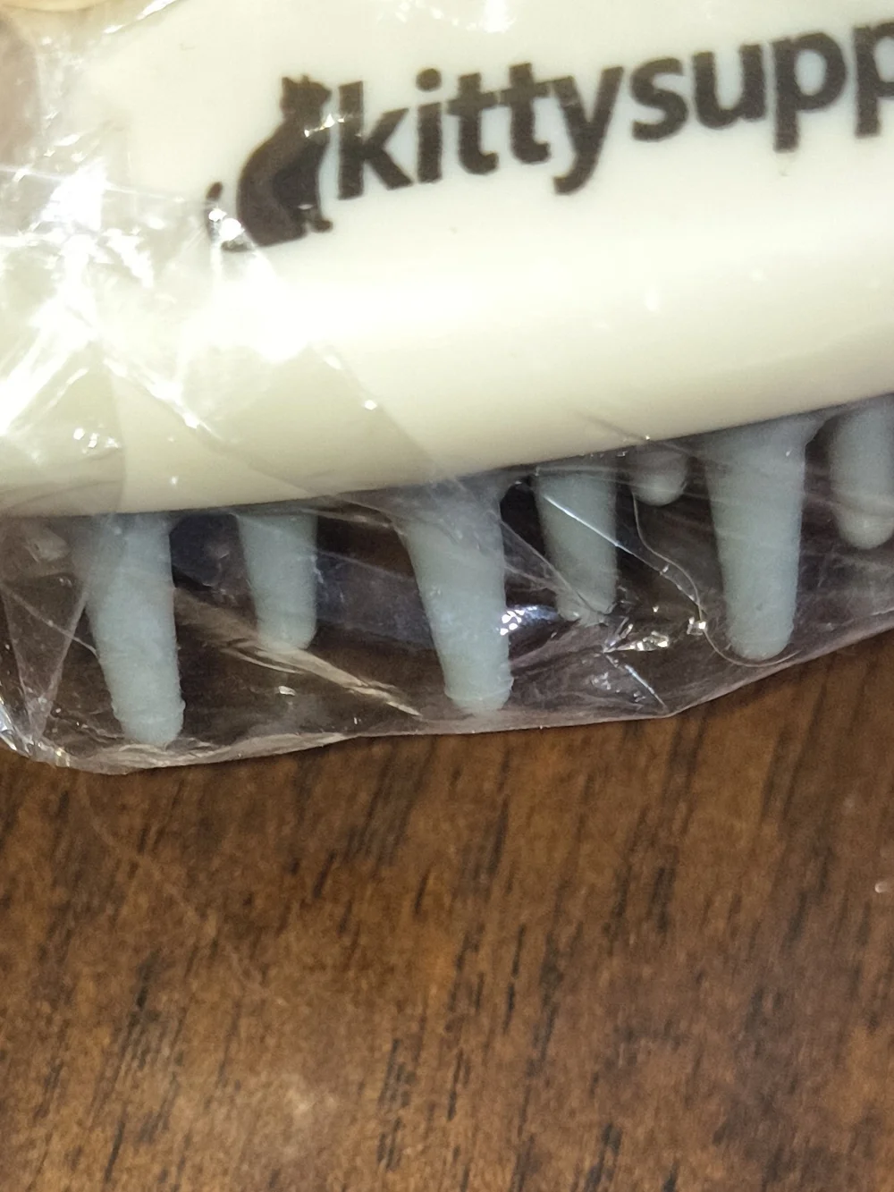 KittySupps beige cat Brush with Soft Rubber Pins Washable Silicone Pet Brushes